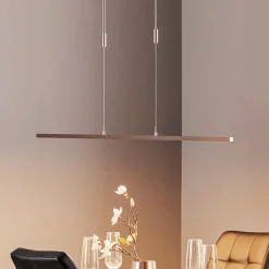 Quitani LED-pendel Tolu, nikkel, længde 118 cm