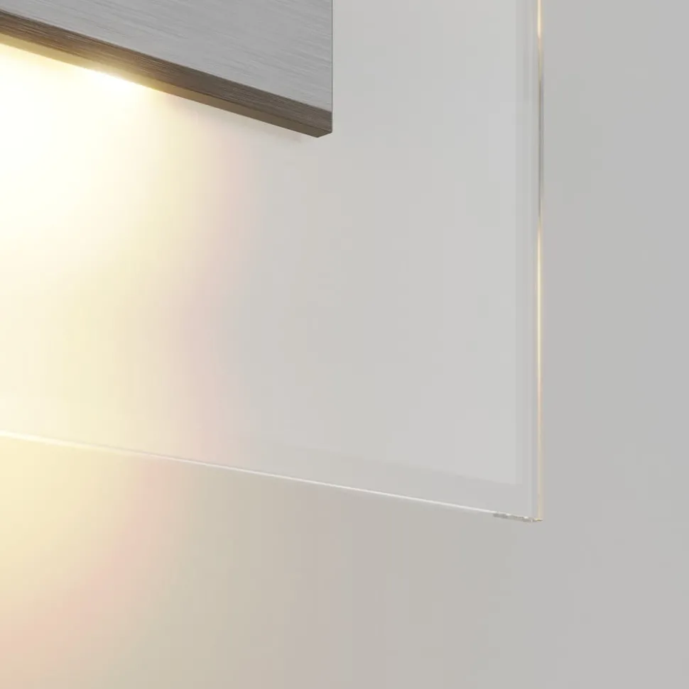Quitani LED-væglampe Lole, aluminium, 59 x 29 cm, glas