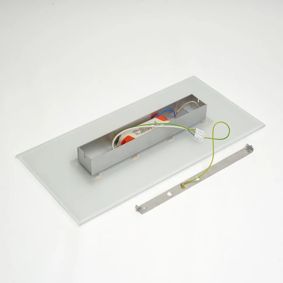 Quitani LED-væglampe Lole, aluminium, 59 x 29 cm, glas