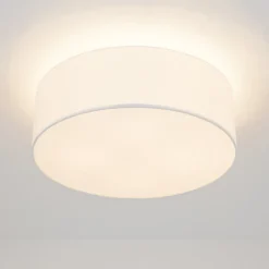 Quitani loftslampe Gala, Ø 50 cm, chintz, hvid, Ø 50 cm