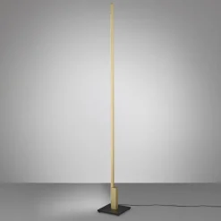 Quitani Talon LED-gulvlampe i anodiseret mat messing