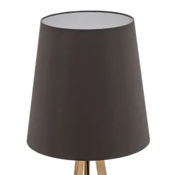 Quitani trebenet gulvlampe Jata, træ, chintz grafit
