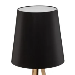 Quitani trebenet gulvlampe Jata, træchintz, sort