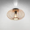 Racoon loftlampe af træ, tynde stivere, Ø 40cm