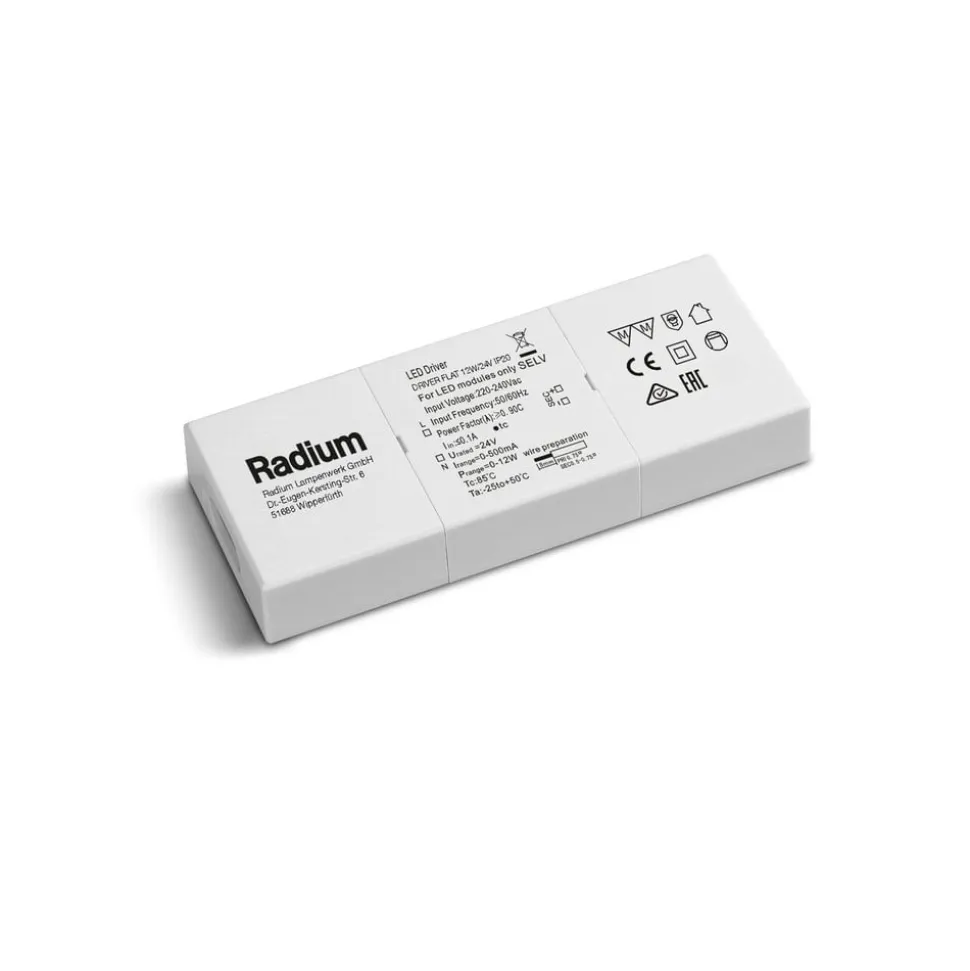 Radium flad LED-driver til strimler 12W/24V