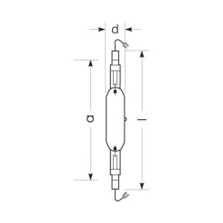 RADIUM Halogen-metaldamppære K12s 2150W HRI-TS N/XL klar
