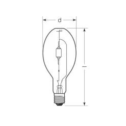RADIUM Halogen-metaldamppære E40 1000W HRI-E NSC/C klar