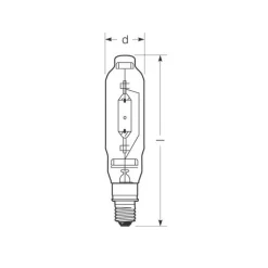 RADIUM Halogen-metaldamppære E40 2050W HRI-T D/I klar