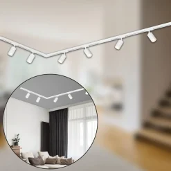 RAIL 230 V skinnesystem, hvid, 6 spots 2,25 m hjørnestik