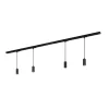 RAIL 230 V skinnesystem, sort, 4 LED-pendler, længde 1,5 m