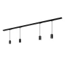 RAIL 230 V skinnesystem, sort, 4 ophæng, længde 1,5 m