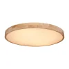 Rainer LED-loftlampe, Ø 80 cm, træ-effekt, metal, CCT