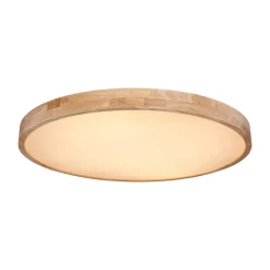 Rainer LED-loftlampe, Ø 80 cm, træ-effekt, metal, CCT