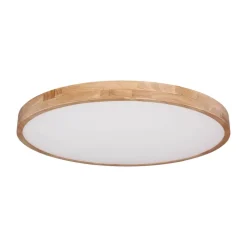 Rainer LED-loftlampe, Ø 80 cm, træ-effekt, metal, CCT