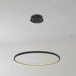Ralph LED-hængelampe, 1 lyskilde, sort, Ø 60cm