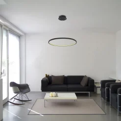 Ralph LED-hængelampe, 1 lyskilde, sort, Ø 60cm