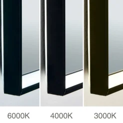 Ramme LED-spejl, 70 x 90 cm, CCT, antidug, dæmpbar