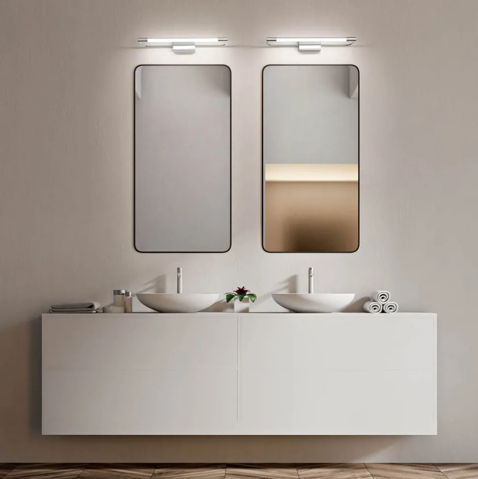 Rapallo LED-væglampe, krom, IP 44, 60 cm