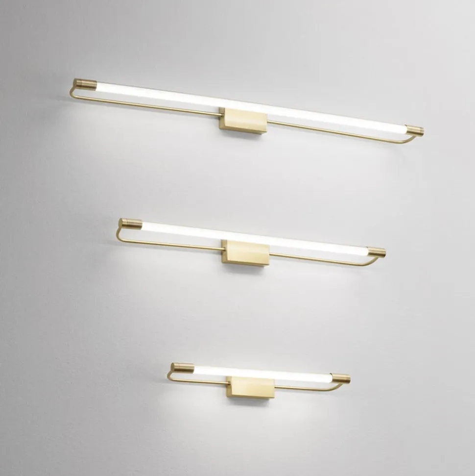 Rapallo LED-væglampe, messing, IP44, 60 cm