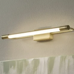 Rapallo LED-væglampe, messing, IP44, 40 cm