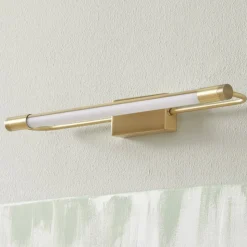 Rapallo LED-væglampe, messing, IP44, 40 cm
