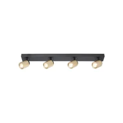 Razza loftspot, sort/guld, længde 82 cm, 4-lys.