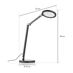 Regina LED-skrivebordslampe med dæmper, sort