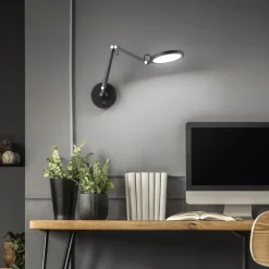 Regina LED-væglampe, sort, CCT, dæmpbar, justerbar