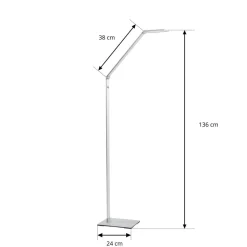 Resi LED-gulvlampe med dæmper, ideel til læsning