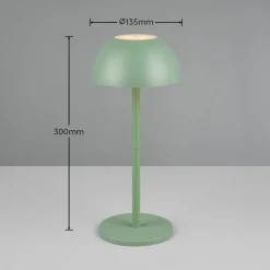 Ricardo LED genopladelig bordlampe, grøn, højde 30 cm, plast