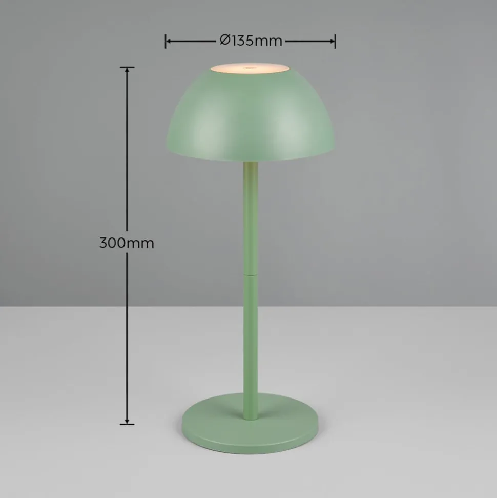 Ricardo LED genopladelig bordlampe, grøn, højde 30 cm, plast