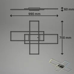 Roami loftlampe, 104x71cm, sort, CCT, fjernbetjening
