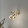 Rolan væglampe, messingfarvet, Ø 19 cm, højde 21 cm, glas