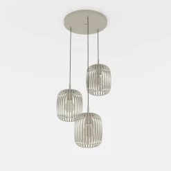 Romazzina hængelampe, Ø 46 cm, sandfarvet, 3 lyskilder, stål