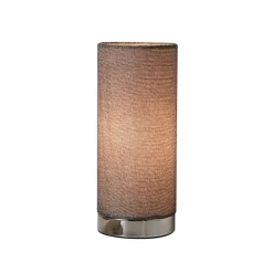 Ronja grå bordlampe med kromfod