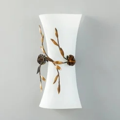 Rosa væglampe med glasskærm