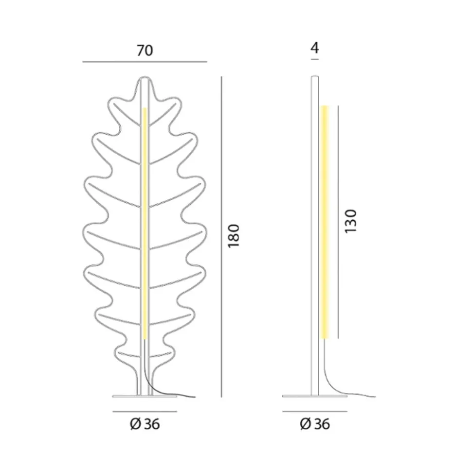 Rotaliana Eden Oak LED-gulvlampe, rustfarvet