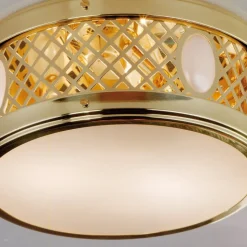 Rund ALT WIEN loftlampe i poleret messing