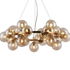 Rund Dallas pendellampe, guld