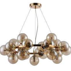Rund Dallas pendellampe, guld