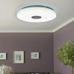 Rund LED-loftlampe Shogun, glitterlook