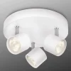 Rund LED loftlampe Star med tre lyskilder, i hvid