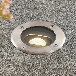 Rund LED nedgravningslampe Doris, stål
