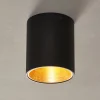Rund Polasso LED-loftlampe, sort-guld