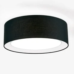 Rund tekstil loftlampe Antoni i sort