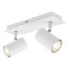 Run loftslampe, drejelig, 2-lys, hvid