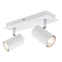 Run loftslampe, drejelig, 2-lys, hvid