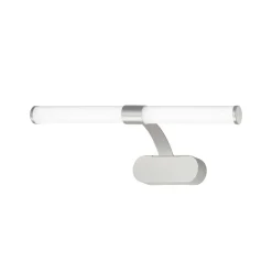 Runt LED-væglampe IP44 arm 4.000 K mat krom