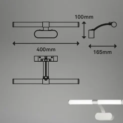 Runt LED-væglampe IP44 arm 4.000 K mat krom