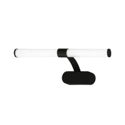 Runt LED-væglampe IP44 arm 4.000 K sort